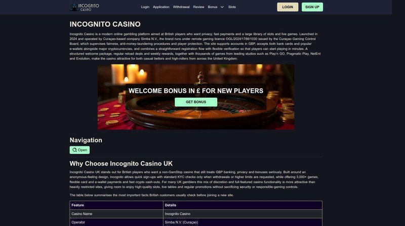 Uncovering the Secrets of Incognito Casino in the UK Uncovering the Secrets of Incognito Casino in the UK